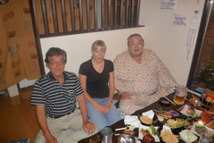 ７月１７日　大相撲見学の後、関取の方との食事
