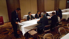 接待部会長Ｌ村上安徳のもと打ち合わせ